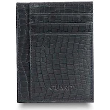 Guard Texas Baskı Siyah Deri Kartlık Siayh