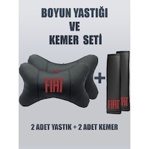Fiat Yeni Logo Kırmızı Yastık Kemer 2 Adet