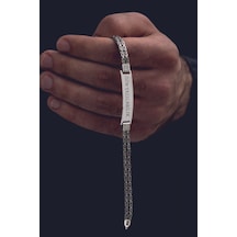 Erkek Gümüş Bileklik - İsim Yazılabilir 2.8 Mm Çift Yuvarlak Kral Gümüş Bileklik