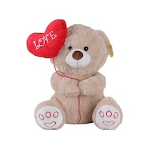 4740 Sk Peluş Ayı Kalpli Balonlu 40cm 2r Kahverengi