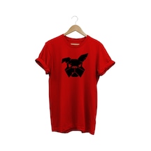 Buldog Baskılı Kırmızı T-shirt kırmızı