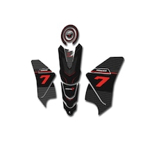 Tracer700 Tankpad Seti 2021-24 Uyumlu Karbon Mavi Karbon - Kırmızı