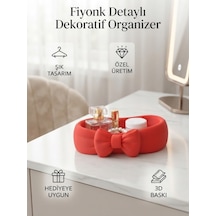 Fiyonk Detaylı Dekoratif Organizer Ve Şık Takı Çanağı Kırmızı