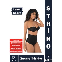 Gündelik İz İç Göstermez Kaymaz Vücut Sıkılaştıran İncelten Toparlayan Lazer Kesim String Korse Siyah