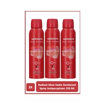 Watsons Radiant Glow Kadın Sprey Deodorant 3 x 150 ML