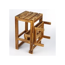 Basamakli Katlanir Ahsap Merdiven Tabure 32x34x52 Cm Cın096