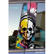 Dj İskelet Sticker Yan Kapı Direk Kaplama 2li Sol Sağ Takım Yapıştırma