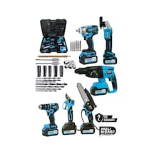 Tr Kimmeer Plus 21v Li-ıon 6'li Akülü Kombo Set, Kırıcı Delici Hilti, 13mm Metal Mandren Vidalama, Devir Ayarlı Ta