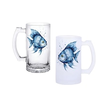 Balıklı Buzlu Ya Da Buzsuz Bira Bardağı 001