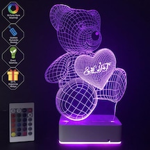 Kişiye Özel 3D Aşk Ayıcık Masaüstü Led Lamba