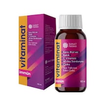 Sanat Farma Vitaminat İmmün Kara Mürver C Vitamini Çinko İçeren Takviye Edici Gıda 150 ML