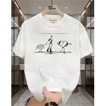 Flood Of Style Unisex Kalbinin Sesini Dinle Ama Beynini De Yanına Al T-shirt Beyaz
