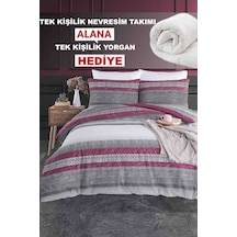 Berry Lastikli Çarşaflı Tek Kişilik Nevresim Takımı Ve Yorgan Tek Kişilik Yorgan Nevresim Takımı Mürdüm