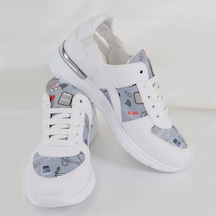Gri Nurse Life Desenli Ortopedik Spor Sandalet Beyaz