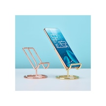Bronz Metal Masaüstü Telefon Tutucu Mavi Mavi