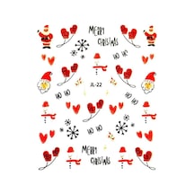 No.22 - Noel Baba 3d Tasarım Yapışkan Tırnak Sticker Tırnak Dövmesi Nail Art