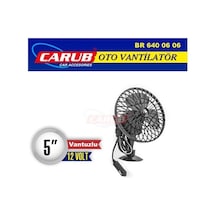Carub Oto Vantilatör 12v 5 İnch Vantuzlu Vakumlu Çakmak Girişli