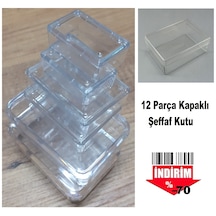 Şeffaf Kapaklı Mini Kutu Seti Boncuk Gravür Mücevher Saklama Kutu