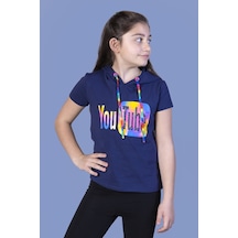 Toontoy Kids Toontoy Kız Çocuk Youtube Baskılı Tişört Lacivert