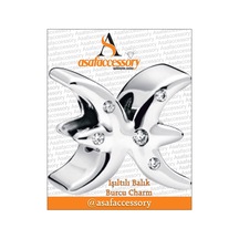 Işıltılı Balık Burcu Charm Gümüş