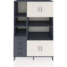 Kronos Dolap 8 Raflı 4 Çekmeceli 4 Kapaklı 132x59x195 Antrasit-aytaşı/antrasit Aytası/antrasıt