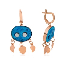 Gümüş Süryani Gözü Küpe Gold - Rose Gold