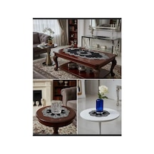 Elora Model Siyah Velvet Kadife 5 Parça Dantelli Salon Takımı Runner Seti Bzckh1833 Çok Renkli