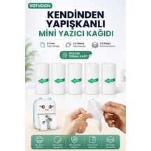 Kendinden Yapışkanlı Çocuk Kamera Baskı Kağıdı, 5 Li Rulo 57x25mm Baskı Termal Kağıt Rulo 1