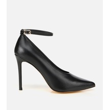 Hotiç Kadın Deri Siyah Bilekten Bağlamalı Gold Detaylı Yüksek Topuklu Stiletto 01ayh316600a100 01ayh316600a100 Siyah