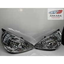 Honda Jazz 2002 - 2006 Ön Far Lambası Sağ - Sol Takım Manuel - Motorsuz İçi Beyaz Tip - Toplam 2 Far
