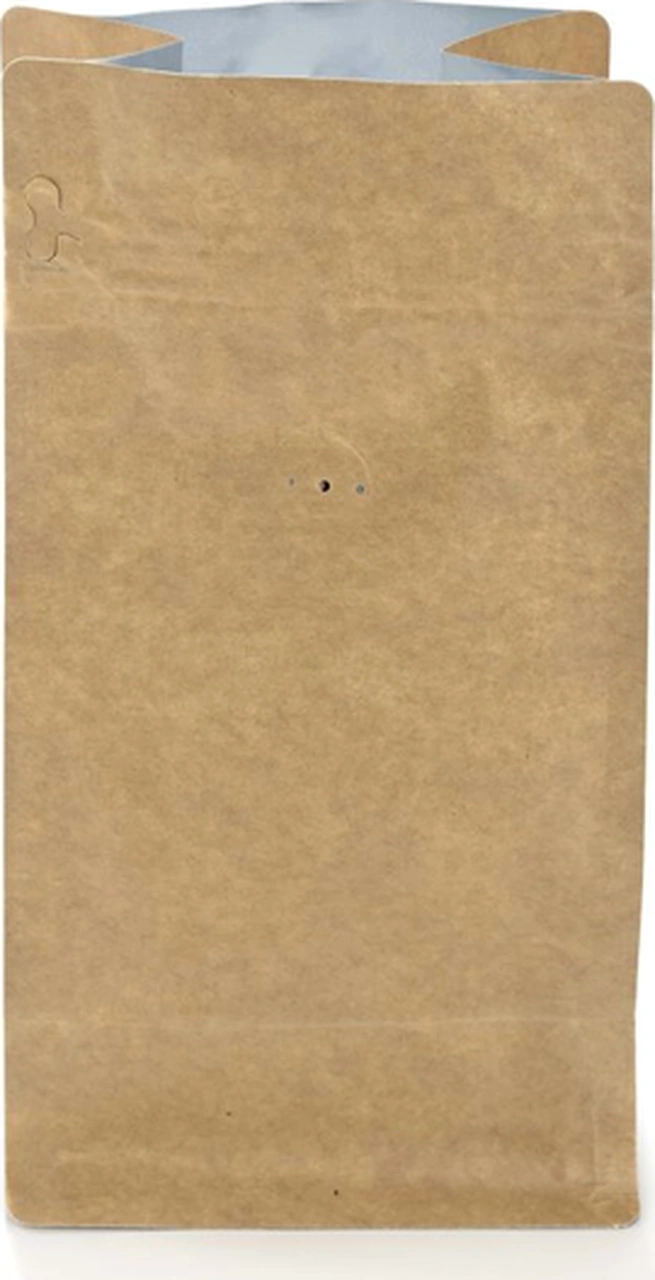 Valfli Flat Bottom Kraft Alüminyum Önden Kilitli Ambalaj 11,5x21,5+4 Cm-250 Gr. 50 Adet