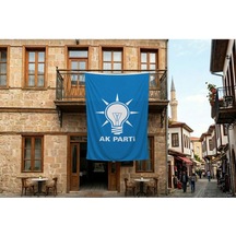 Mavi Ak Parti Bayrağı 140gr Premium Raşel Kumaş 300x450cm Diğer