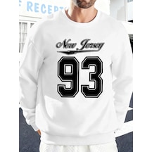 Tarzsokak New York Art 93 Mektup Baskı Erkek Moda Kazak Rahat Yumuşak Kazak Polar Spor Sokak Şıklığı So Beyaz