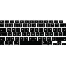 Arabulalaca Apple Uyumlu MacBook Air 13 İnç 2020 A2337 M1 Işlemcili Türkçe Q Silikon Klavye Koruyucu Siyah