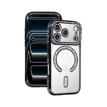 Newface Apple İphone 17 Pro Joke Simli Magneticsafe Kılıf - Siyah