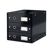 60480095 Click & Store Wow Çekmeceli Evrak Rafı, 3 Çekmeceli, Siyah Cok Renkli