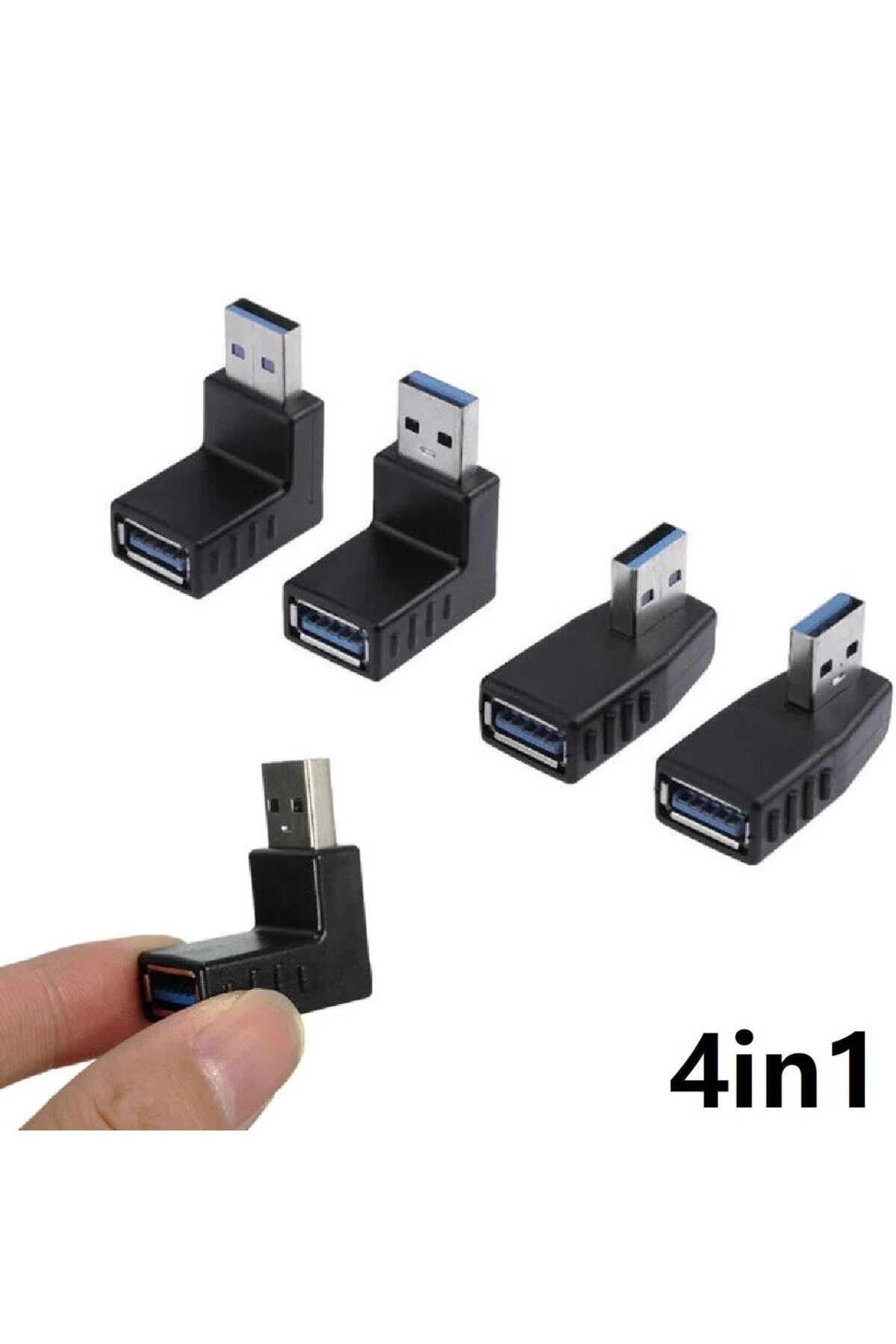 Usb 3.0 90 Derece Çevici Dönüştürücü Adaptör Seti 4in1 Aşağı-yukarı-sağ-sol Usb 3.0 Yeni Sürüm