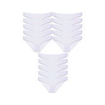 15 Adet Süper Eko Set Likralı Kadın Slip Külot Beyaz Standart