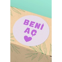 Lila Beni Aç Sticker 3x3cm St2314 Çok Renkli