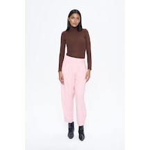 Quzu Pile Detaylı Jogger Pantolon Pembe