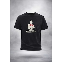 Hunors Sportswear & Company Stil35 Özel Tasrım Boks Baskılı Unisex Model T-şhirt SIYAH