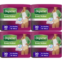 Depend Emici Külot Kadın Hasta Bezi Orta Boy M 4 x 30'Lu