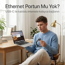 Type-c To Ethernet Çevirici Mini Adaptör - 1000 Mbps'e Kadar Hız - Usb-c'den Rj45 Gigabit Lan Dönüştürücü - Alüminyum Gövde - Windows/macos/linux Uyumlu - Tak Çalıştır