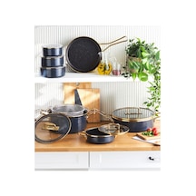 Karaca  Kristal Emaye Granit İndüksiyon Tabanlı 14 Parça Çeyiz Seti Antrasit