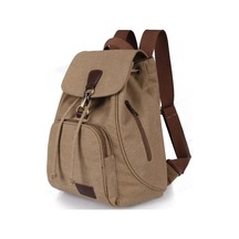 Kadın Tuval Sırt Çantası Kadın Vintage Saf Pamuk Seyahat Çantası Moda Bağcıklı Dizüstü Bilgisayar Okul Çantaları Genç Kızlar İçin Omuz Çantası Khaki Haki