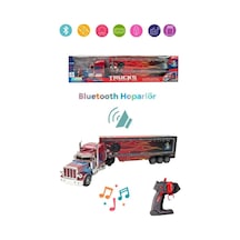 Şarjlı Kumandalı Bluetooth Hoparlör Müzikli Işıklı 60 Cm 2.4g Dorseli Oyuncak Tır Kırmızı