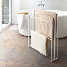 Ovalli Metal Banyo Havlu Askılığı Beyaz