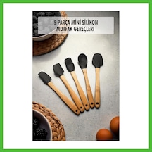 Vaveni 5 Parça Bambu Saplı Mini Supatula Seti Arz Çok Renkli