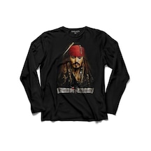 Karayip Korsanları Captaın Jack Sparrow Uzun Kollu Tişört (512969330)