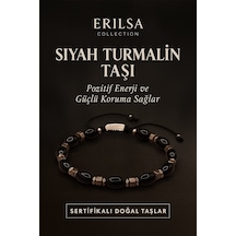 Sertifikalı Siyah Turmalin Taşı Bileklik - Pozitif  Ve Güçlü  Sağlayan Takı Siyah